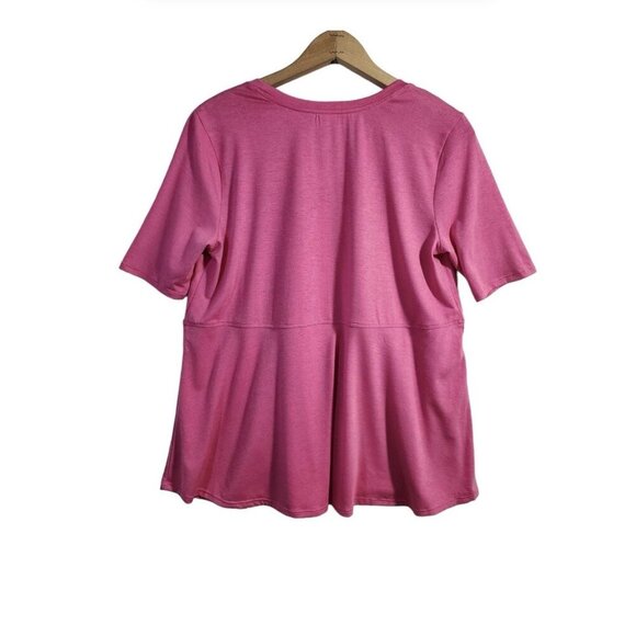 West Loop Size XL High Waist Tunic Top Short Sleeve Swing T Shirt Pink. New - Picture 3 of 5